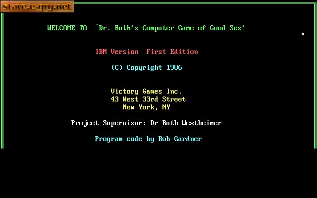 Dr. Ruth's Computer Game of Good Sex
