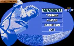 Advantage Tennis: Menu z trybami gry. 