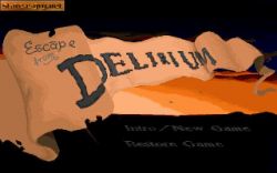 Escape from Delirium: Logo i menu gierki Escape from Delirium. 