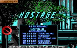 Screen gry Hostage: Rescue Mission:Logo i menu gry Hostage. 