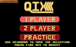 Qix: The Computer Virus Game: Menu główne. 