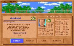 Screen gry Hardball 3:Wybór zawodników. 