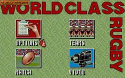 Screen gry World Class Rugby:Menu tej zabawnej gierki gierki. 