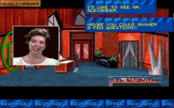 Screen gry Martian Memorandum:Zagadujemy sekretarkę, aby dostać się do szefa. 