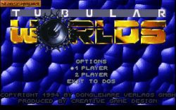 Screen gry Tubular Worlds:Logo i menu gry. 