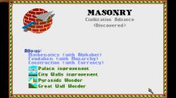 Screen gry Civilization (Dos):Profity z wynalazku 