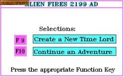 Alien Fires: 2199 AD: Menu główne. 