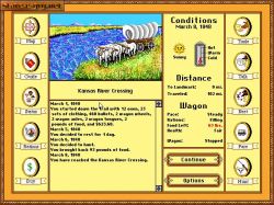 Oregon Trail Deluxe: Przy rzece warto napoić silniki naszego wozu :D 