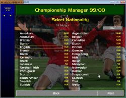Obrazek z gry Championship Manager Season 99/00